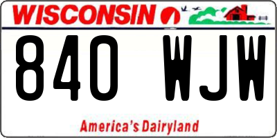 WI license plate 840WJW