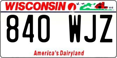 WI license plate 840WJZ