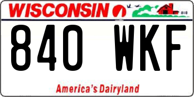 WI license plate 840WKF