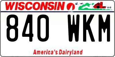 WI license plate 840WKM