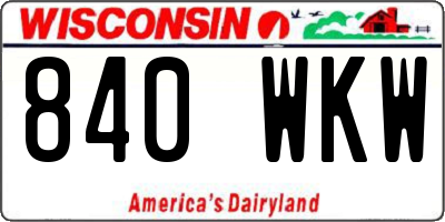 WI license plate 840WKW