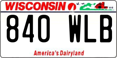 WI license plate 840WLB