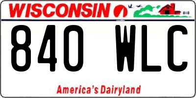 WI license plate 840WLC