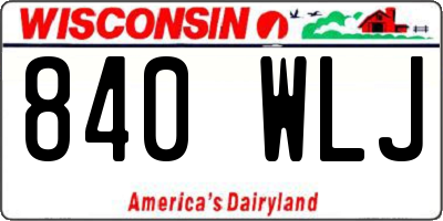 WI license plate 840WLJ