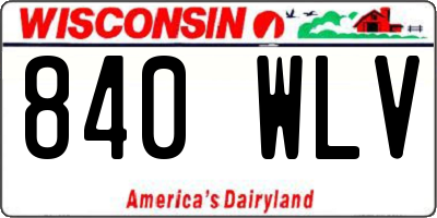 WI license plate 840WLV