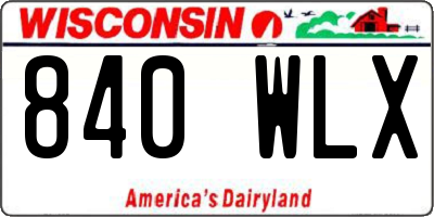 WI license plate 840WLX