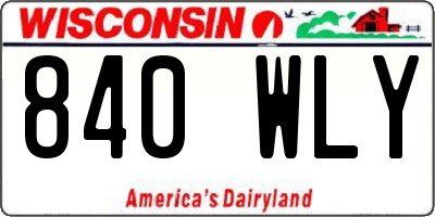 WI license plate 840WLY