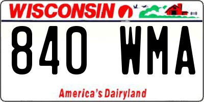 WI license plate 840WMA