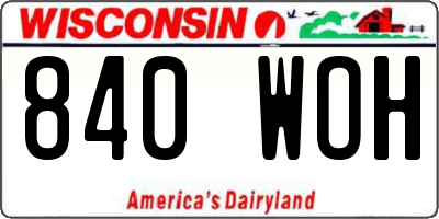 WI license plate 840WOH