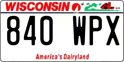 WI license plate 840WPX