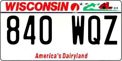 WI license plate 840WQZ