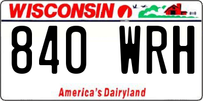WI license plate 840WRH