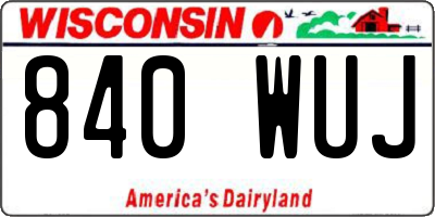 WI license plate 840WUJ