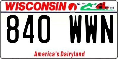 WI license plate 840WWN