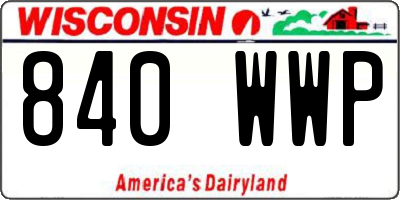 WI license plate 840WWP
