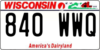 WI license plate 840WWQ