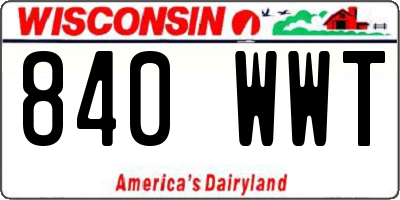 WI license plate 840WWT