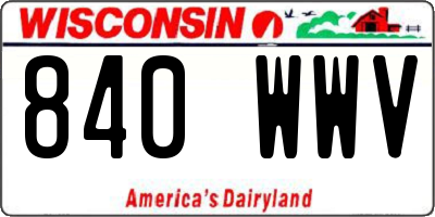 WI license plate 840WWV