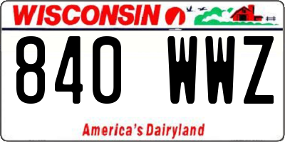 WI license plate 840WWZ