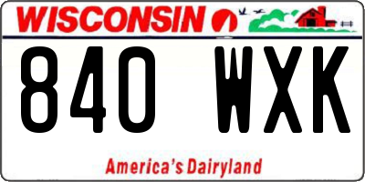 WI license plate 840WXK
