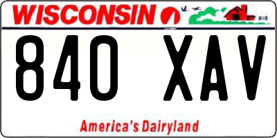 WI license plate 840XAV