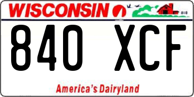 WI license plate 840XCF