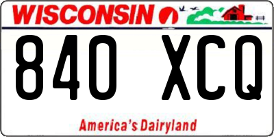 WI license plate 840XCQ