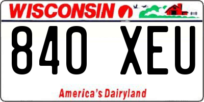WI license plate 840XEU