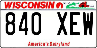WI license plate 840XEW