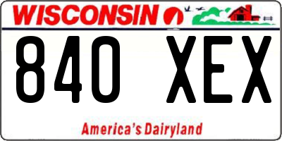 WI license plate 840XEX