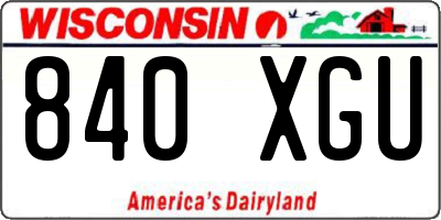 WI license plate 840XGU