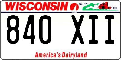 WI license plate 840XII