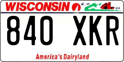 WI license plate 840XKR