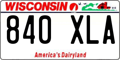 WI license plate 840XLA
