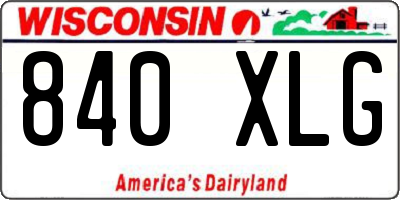WI license plate 840XLG