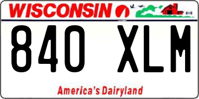 WI license plate 840XLM