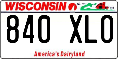 WI license plate 840XLO