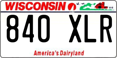 WI license plate 840XLR