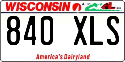 WI license plate 840XLS