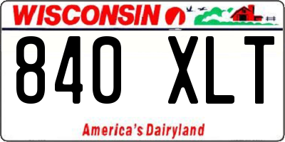 WI license plate 840XLT