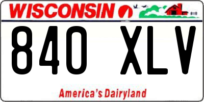 WI license plate 840XLV