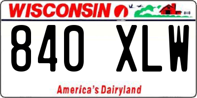 WI license plate 840XLW