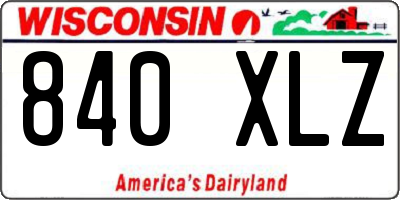 WI license plate 840XLZ