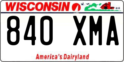 WI license plate 840XMA
