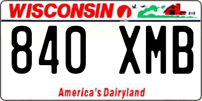 WI license plate 840XMB