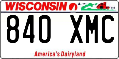 WI license plate 840XMC