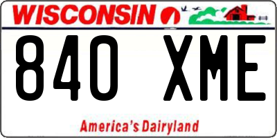 WI license plate 840XME