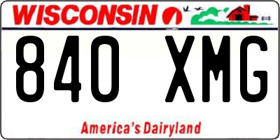 WI license plate 840XMG