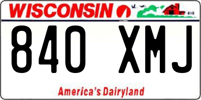 WI license plate 840XMJ