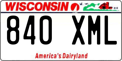 WI license plate 840XML